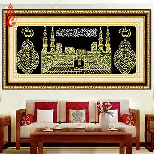 YGS-80 DIY 5D Diamonds Embroidery Islam Muslim holy Kaaba Mosque Round Diamond Painting Cross Stitch Kits Diamond Mosaic Décor