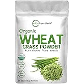 Sustainably US Grown, Organic Wheat Grass Powder (100% Whole-Leaf), 16 Ounce , Rich in Immune Vitamins, Fibers and Minerals, Support Digestion Function, Vegan Friendly