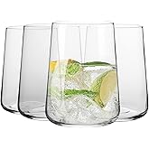 Krosno Glasses for Water, Juices and Other Drinks | Elegant Design | Set of 4 | Capacity 16.6 fl oz | Infinity Collection | Ideal for Home, Restaurant, Parties | Dishwasher Safe