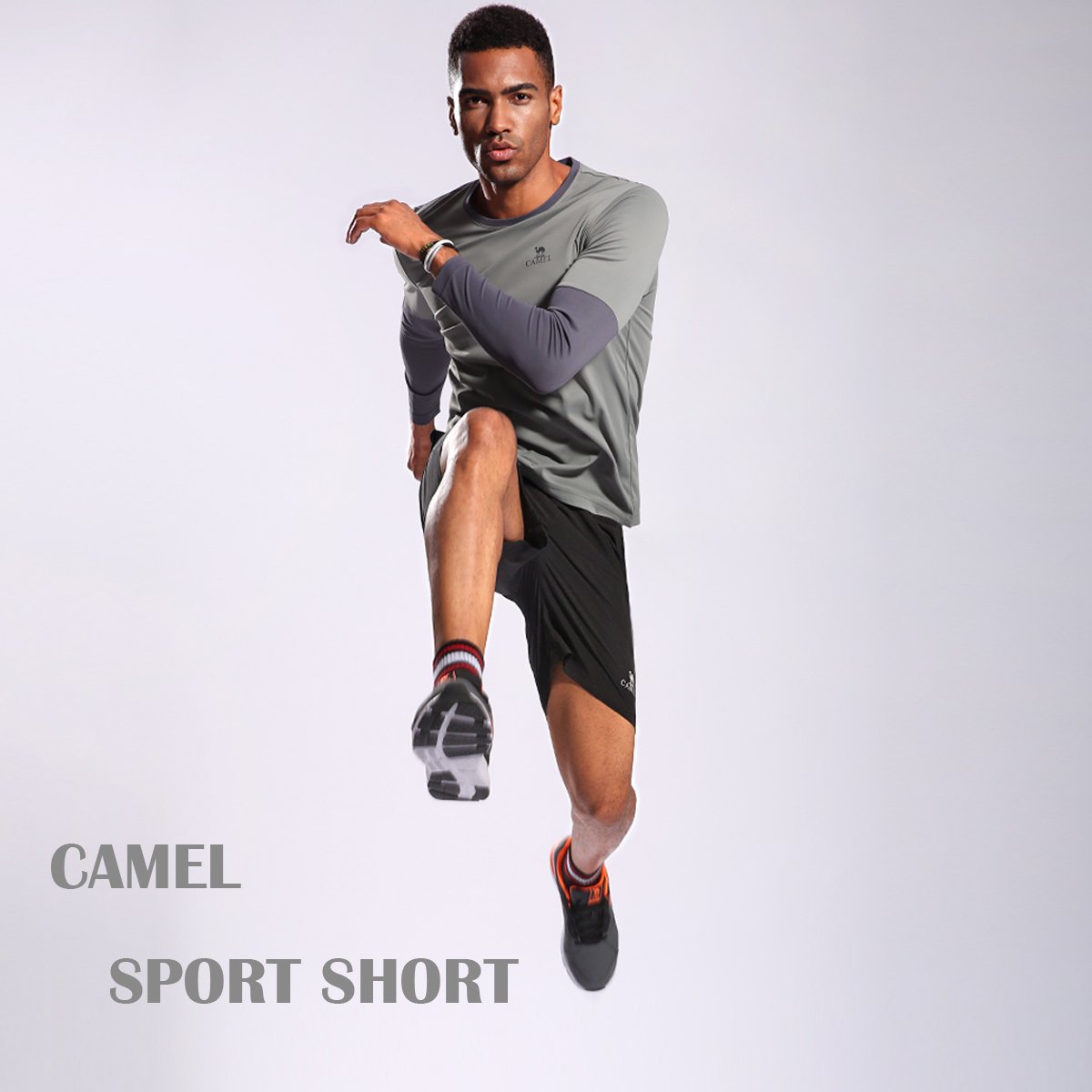 Camel Pantalones Cortos para Hombres Corriendo Pantalones de Entrenamiento de Gimnasio de Secado rápido Cortos atléticos Respirables equipados