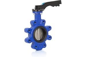 UNOX Lug Type Butterfly Valve DN150 (6"), Iron Disc with Cast Iron Body, EPDM Gasket, PN16 Working Pressure for Industrial Flow Control - Lug Type Valve for Liquids and Gases
