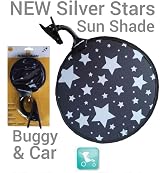 My Buggy Buddy Sunshade for Pram Car Seat Universal UPF 50+ Silver Stars view 3