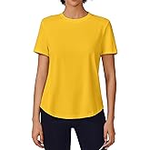 PINSPARK Soft Workout Tops for Women Short Sleeve UV Protection Shirt Quick Dry Athletic Hiking Travel Basic Tee Shirts