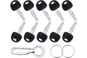Aree 60022654 Key Sany Ignition Keys Replacement with Keychain for SANY Excavator Heavy Equipment Bulldozers Graders Loaders (10 PCS)