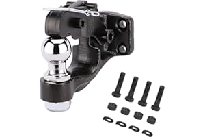 ANGCOSY 10-Ton Pintle Hook Trailer Hitches Receiver Hook Combination 2” Hitch Ball with Mounting Kit, 7000 lbs