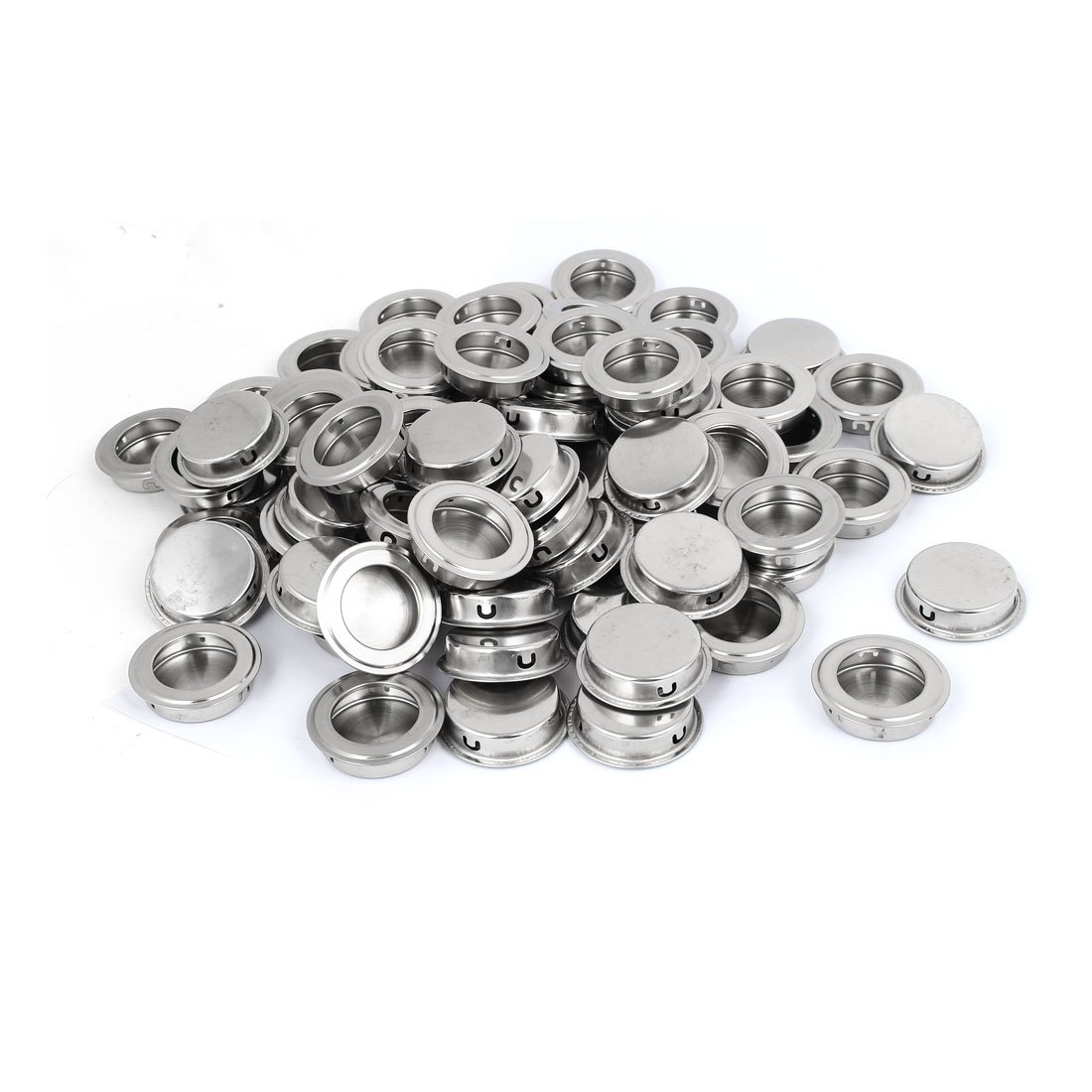 Sourcingmap Cabinet Stainless Steel Flat Recessed Flush Pull Handle 35mm 100pcs