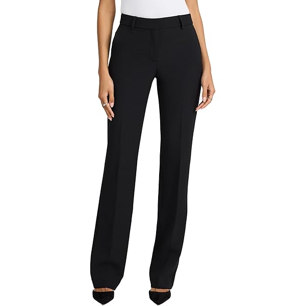 slim fit dress slacks Flare Leg Dress Pant in Black