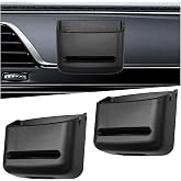 Deaelf Car Seat Side Pocket Organizer, Self-Adhesive Auto Storage Box, 2PCS | Mini Cell Phone Holder for Car Dashboard Door Console, Multifunctional Auto Organize Accessories for Keys, Phone, Sunglasses