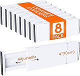 Lifewit Adjustable Drawer Dividers 8 Pack 28-44.5 cm White ABS