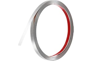 uxcell Silver Metalized Brushed Finish Molding Trim, Peel and Stick Stainless Steel, Flexible Self-Adhesive Metal Trim for Wa