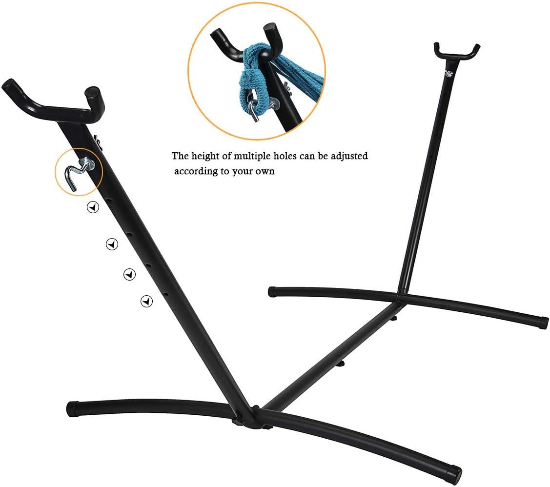 Tuanchuanrp Hammock Stand, Adjustable Hammock Stand Portable Heavy Duty, Space Saving Steel Hammock Stand, Fits Hammocks 9ft Long for Indoor Outdoor Yard Patio Deck, with Carry Bag : Garden & Outdoor