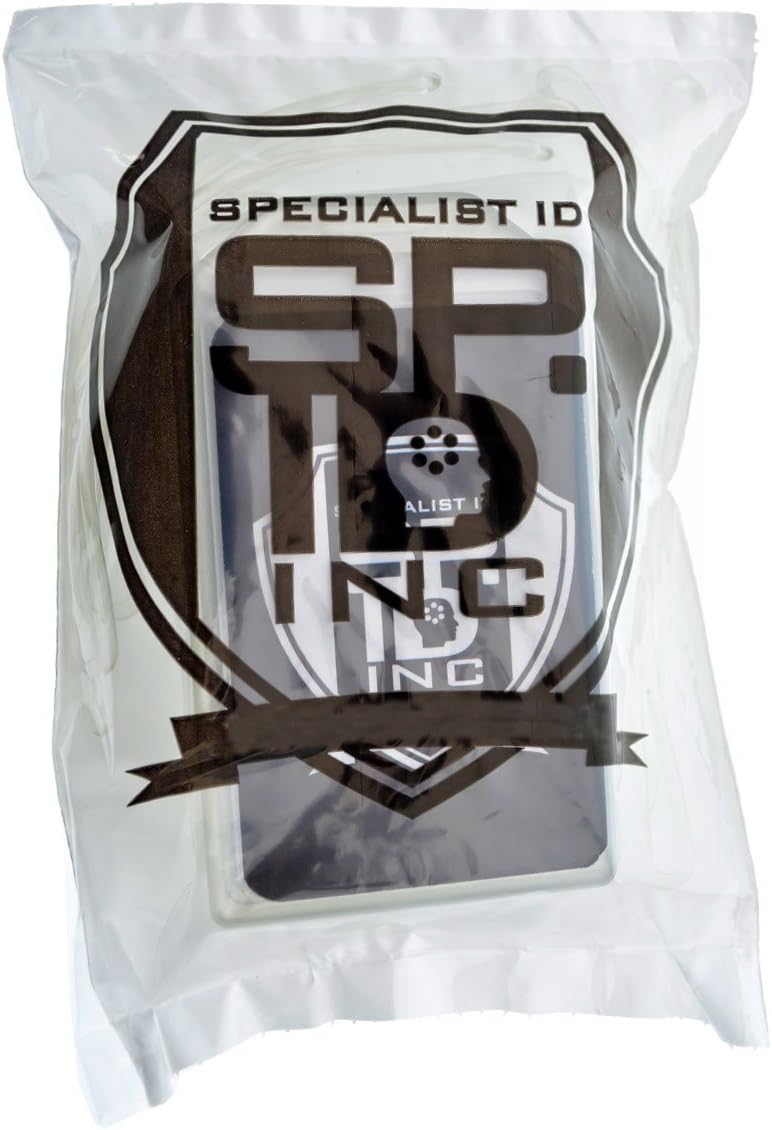 5 Pack - Premium Rigid Airline Luggage Tag Holders with 6" Worm Loops - Heavy Duty Hard Plastic -Suitcase ID Tag Identifiers with Business Card Insert Window by Specialist ID (Translucent/Clear): Office Products