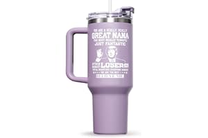 Fimibuke Best Nana Gifts - 40 oz Tumbler with Handle Mothers Day Gifts for Grandma from Granddaughter, Grandson, Grandkids - Great Nana Insulated Cup with Straw Funny Gift for Grandmother, New Grandma