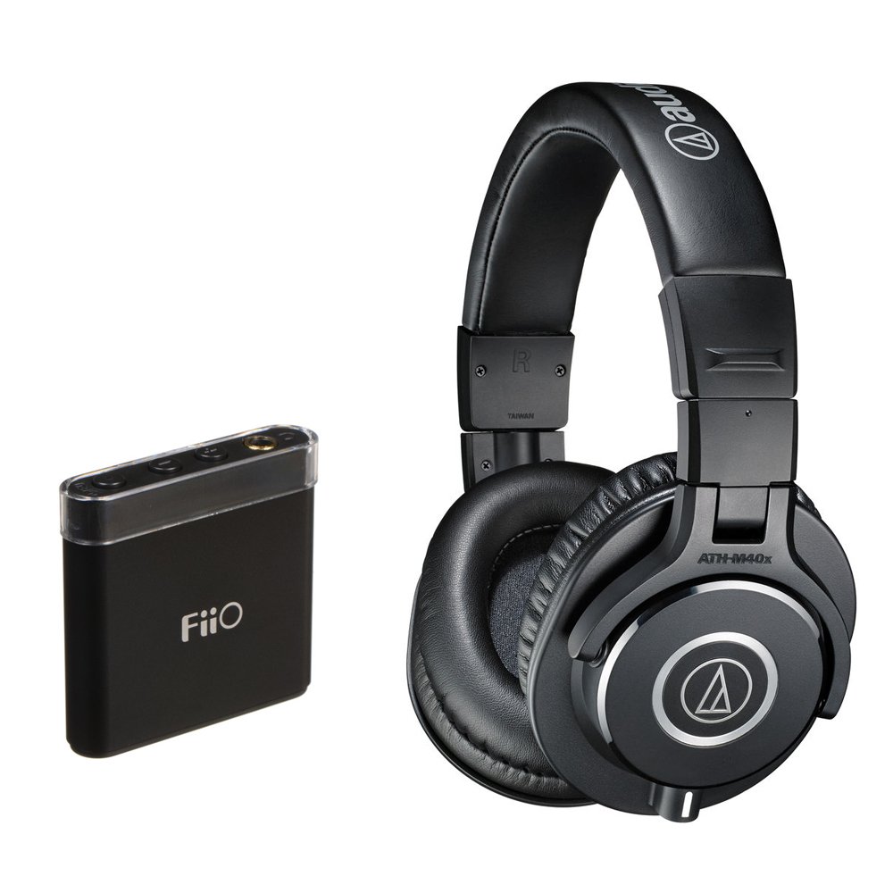 Audio-Technica ATH-M40x Monitor Headphones (Black) with FiiO A1