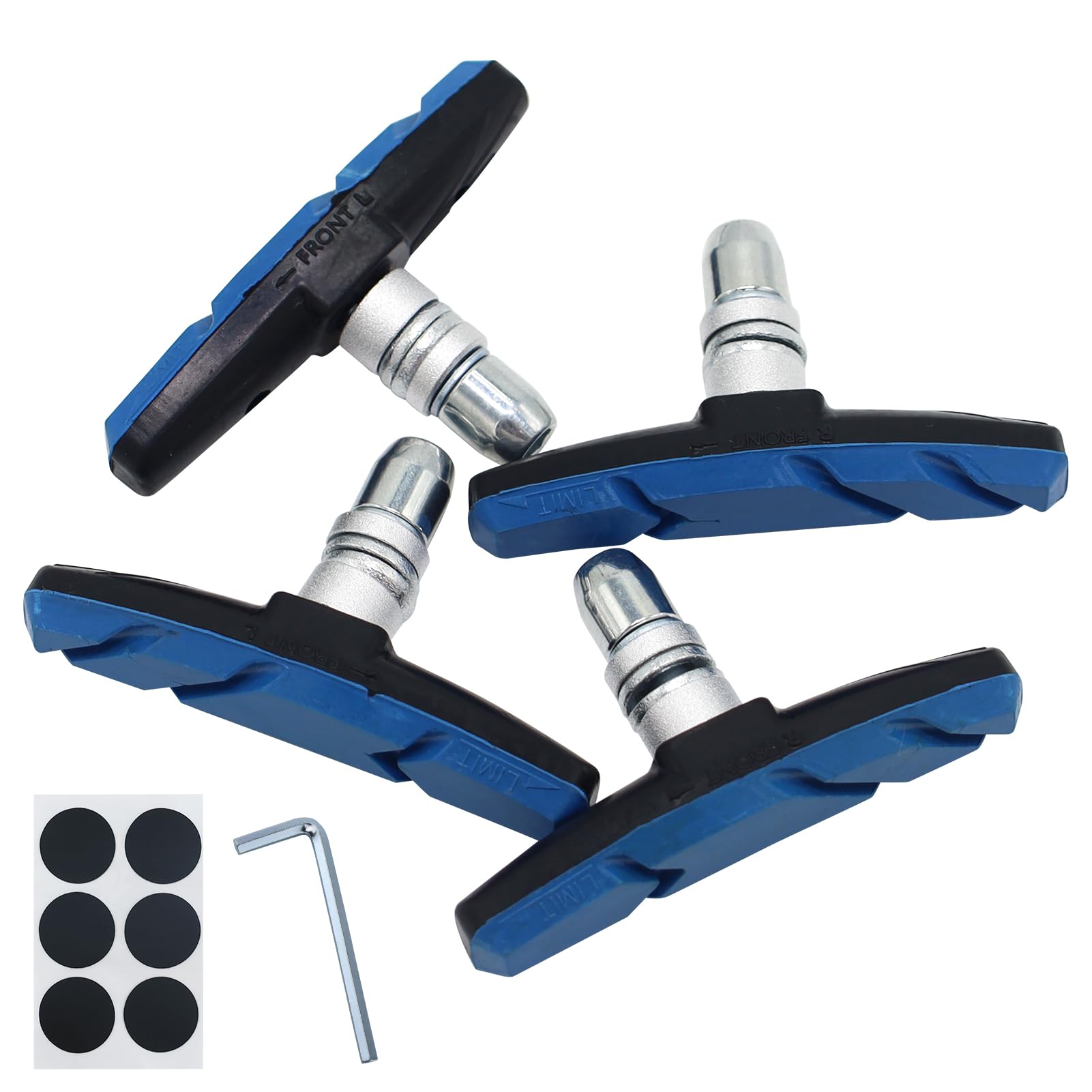 2 Pairs Bike Brake Pads,Brake Pads for Bicycle,Bicycle Brake Pads,Brake Pads with installation tool No Noise Long 70mm Rubber Durable V-Brake Pads for Mountain Bicycle