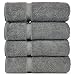 Chakir Turkish Linens Premium Cotton Absorbent Turkish Towels (Bath Towel - Set of 4, Gray)
