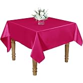 RUDONG M Satin Square Tablecloth, Hot Pink, 1 Pack, 54 x 54 Inch | Silky Smooth, Bright Finish, for Wedding Banquet Party Decoration