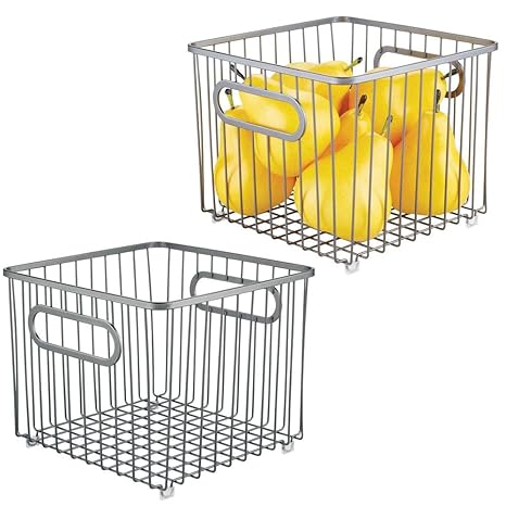 Amazon Com Mdesign Metal Farmhouse Kitchen Pantry Food Storage