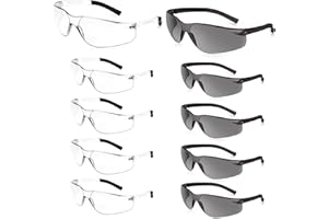 Salfboy Safety Glasses for Men Women ANSI Z87.1 Safety Glasses Bulk Outdoor Protective Eyewear Scratch-Resistant Clear Grey