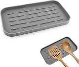SwirlColor Gray Silicone Spoon Rest - Heat Resistant & Non-Slip Utensil Holder view 1