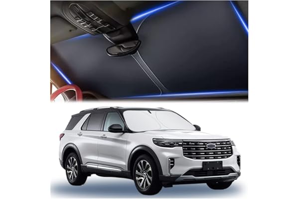 300T Thickened Automotive Glass Sunshade and Comes with Storage Bag,Keep Car Interior Cool,Universal Windshield Sun Shade Fit for Cars,Trucks,SUVs (L: 57.08 * 31.5 inch)