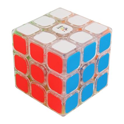 Rabusion 3x3 Frosted Surface Sticker Magic Cube for Begainer Transparent