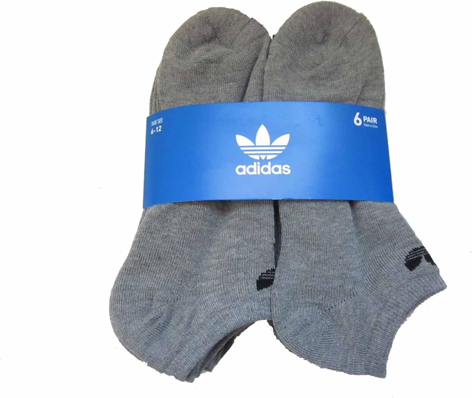 Mens Adidas Originals No Show Socks 6 Pair (Dark Grey