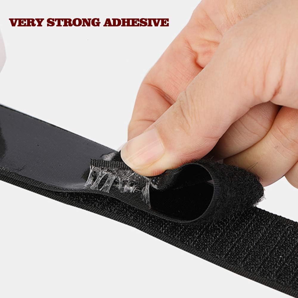 LLPT Hook and Loop Tape 2 Inch x 23 Feet Each Roll Heavy Duty Adhesive Industrial Strength Hook Loop Strip Mounting Tape Indoor and Outdoor Color Black (HTB230): Arts, Crafts & Sewing