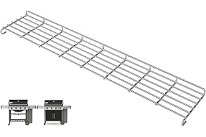 PETKAO 66045 Warming Rack for 4-Burner Weber Genesis 2 GS4 Grill Parts Replacement Weber GS4 Genesis II 400 SER II E410 E435 S435 SE410 Accessories 4 Burner Grills, 32 3/4" L Stainless Steel Upper Rack 66800
