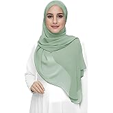 Premium Chiffon Hijab Head Scarf Shawl Wrap for Muslim Women Lightweight