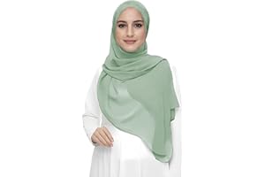 Premium Chiffon Hijab Head Scarf Shawl Wrap for Muslim Women Lightweight Spring Summer