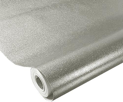 Rayinblue Sparkle Wallpaper Roll - Glitter Effect Feature 32Ft - 53CM X 10M (Silver)