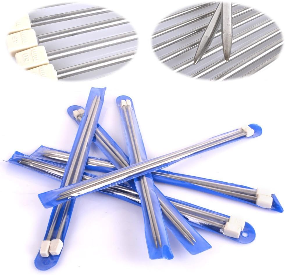 Reelva 11 works (22 Pcs) of 14" Stainless Steel Single Pointed Knitting Needles Kit Set 2.0mm 2.5mm 3.0mm 3.5mm 4.0mm 4.5mm 5.0mm 5.5mm 6.0mm 7.0mm 8.0mm- 36cm - Image 4