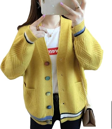 Amazon Mlboss カーディガン レディース Vネック ニットカーディガン 長袖 大きいサイズ 羽織り ファッション 無地 アウター ニット オシャレ ニットセーター 秋 冬 カーディガン ボレロ 通販