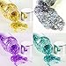 Body Glitter Gel Set 4 Colors Sequins Chunky Colorful Eyeshadow Glitter Holographic Body Gel for Festival Party Face Makeup Hair Eye Lips Shimmer Gold,Silver,Purple,Green