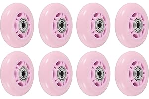 PATIKIL 70mm OD Inline Skate Wheels with Bearings, 8 Pack 82A Roller Skate Wheels Replacement Accessories for Single Row Skat