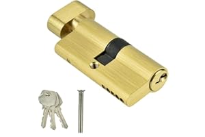 65mm Cylinder Lock Copper Single Open Anti-Theft Door with Keys Strong Corrosion and Rust-Proof, Suitable for Wooden Doors, A