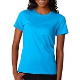 Anvil Ladies 100% Combed Ring Spun Cotton T-Shirt. 880 M Caribbean Blue