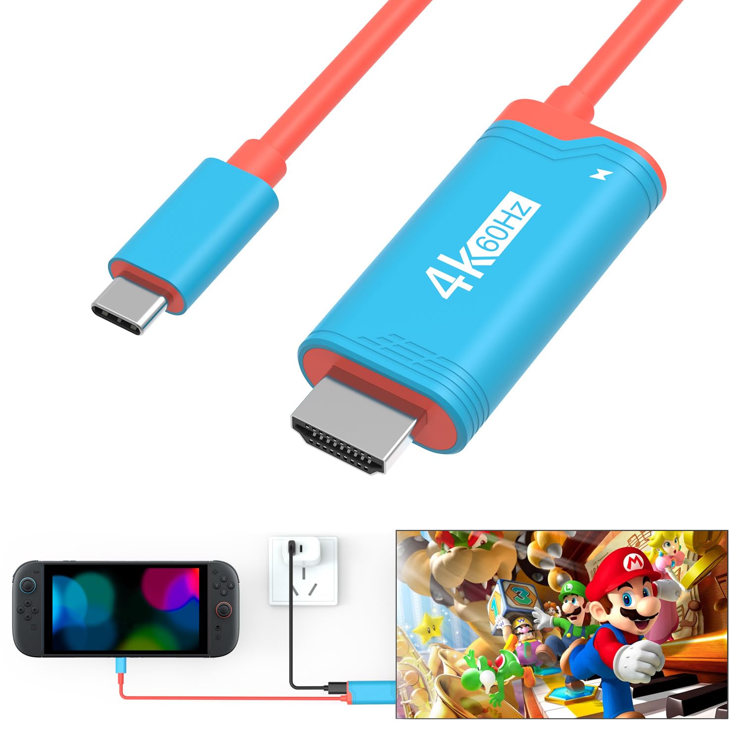 Photo 1 of yoxxzus Switch2 Portable Dock?USB-C to HDMI TV Adapter for Switch2/Switch OLED(RED)