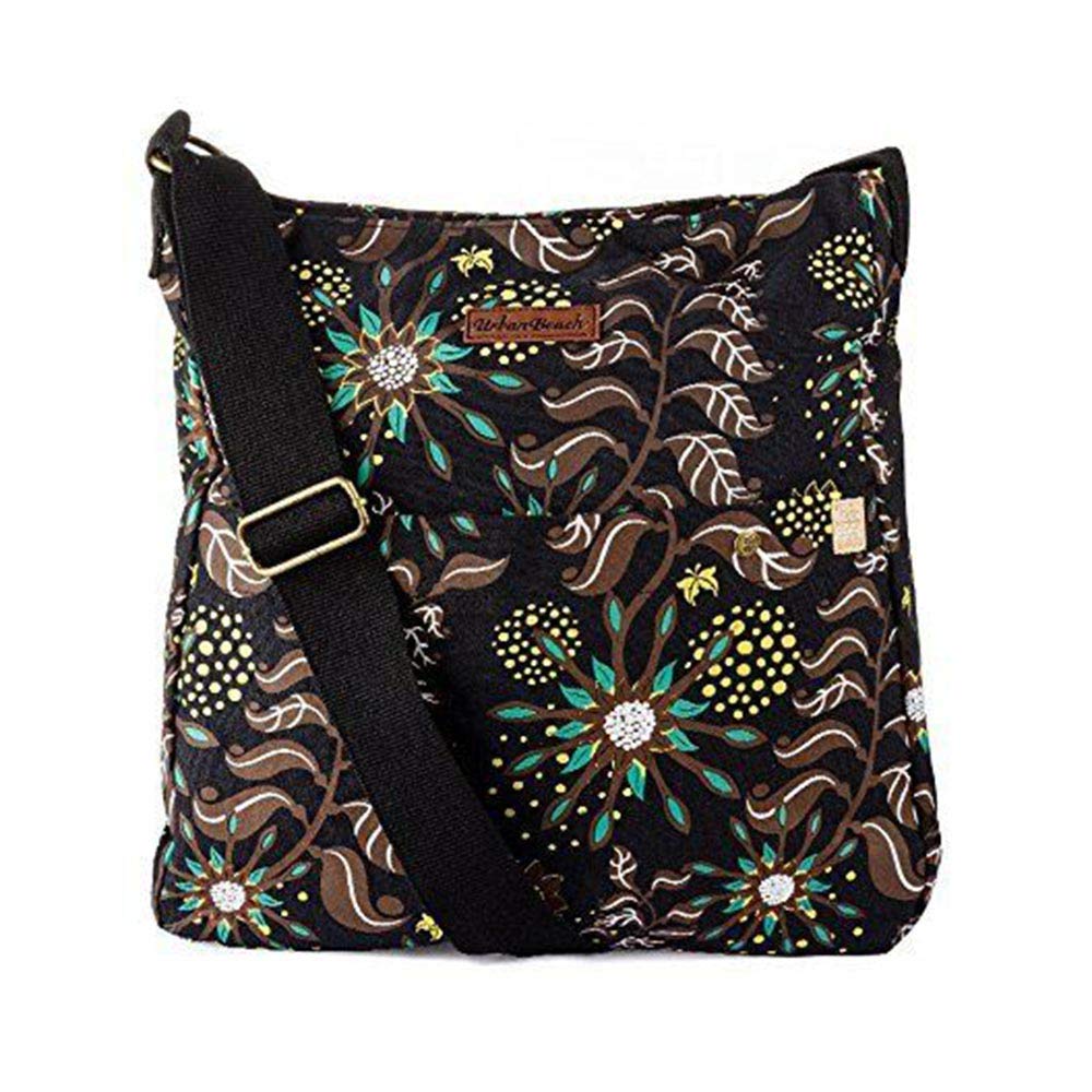 Urban Beach Canvas & Beach Tote Bag Womens Gaia Shoulder Brown UBAAW30-02BR