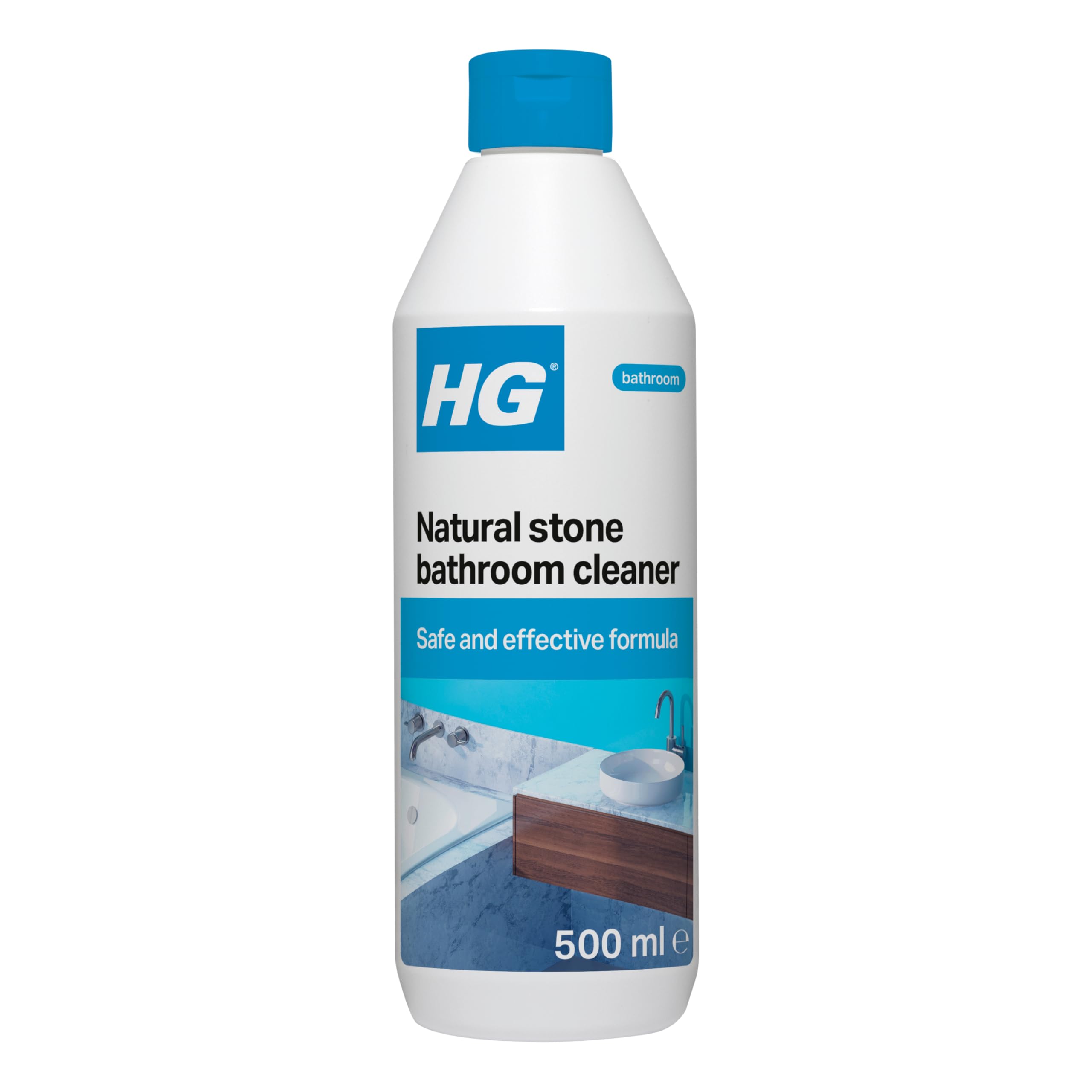 HG Natural Stone Bathroom Cleaner, Bath & Shower Cleaner for Tiles, Highly Concentrated For Tiled Wall & Bathroom Floor, Limescale Remover & Soap Scum Remover - 500ml