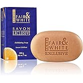 FAIR & WHITE Exclusive Exfoliating Soap - 7 oz / 200 g - Skin Brightening Bar, Moisturizing Soap for Uneven Skin Tone, with Vitamin C and Shea Butter