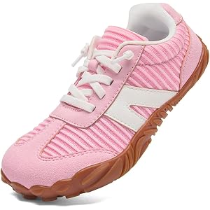 GNBVCHK Girls Sneakers Athletic Sports Shoe Non-Slip Casual Walking Lace-Up Lightweight Breathable Fashion Shoes