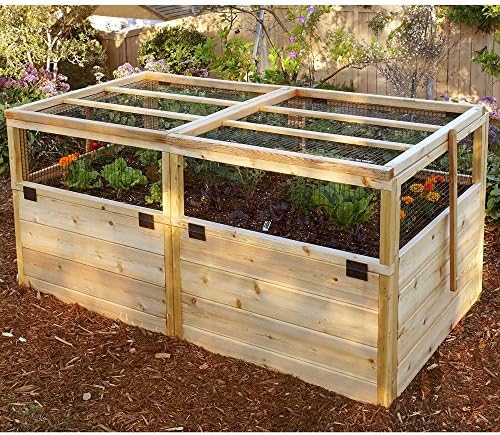 Outdoor Living Today Raised Cedar Garden Bed with Trellis/Lid - 6 x 3 ft.