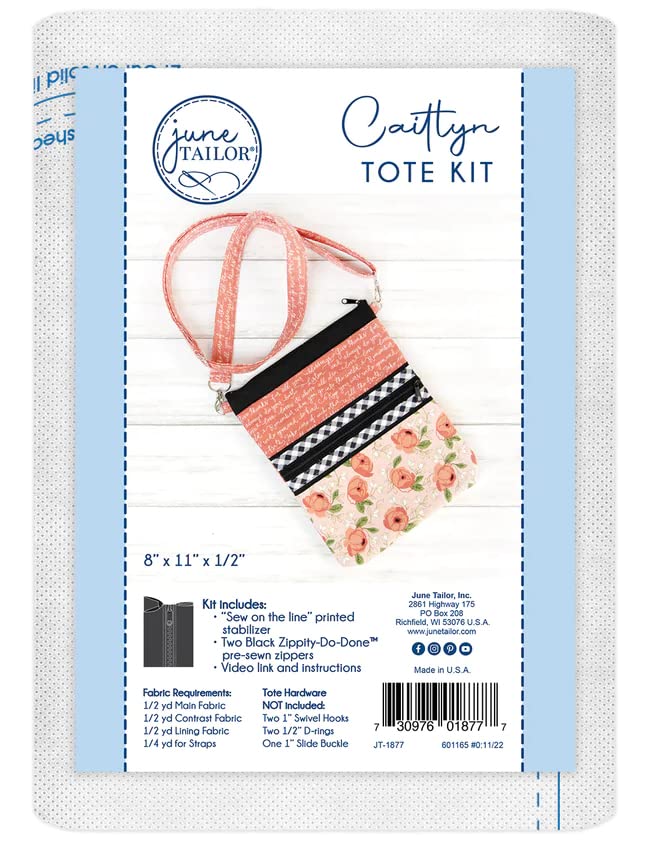 June Tailor Caitlyn Tote Kit Quilt As You Go 2023 Collection (JT-1877-Black)