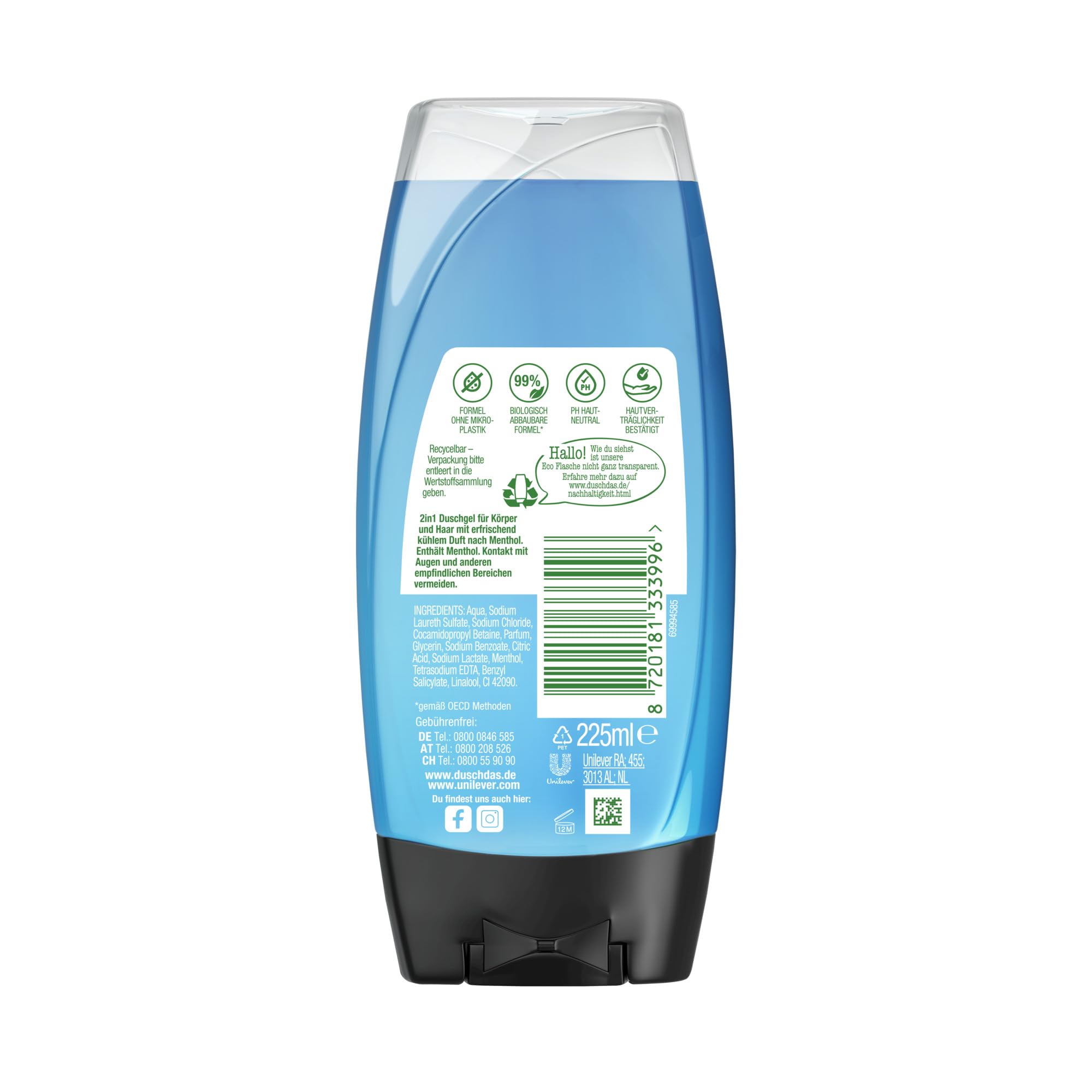 Duschdas 2-in-1 Duschgel & Shampoo 6x 225 ml 3