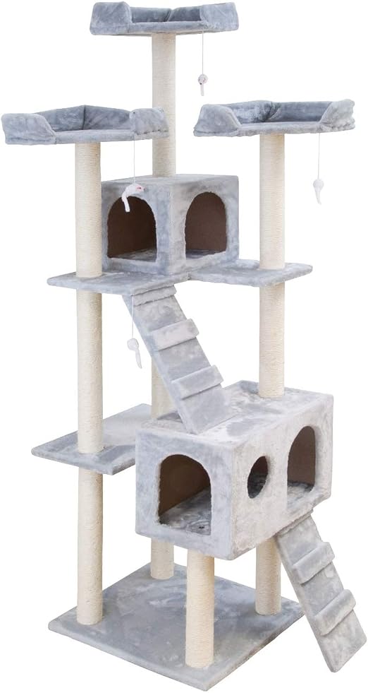 Arbre à Chat Ollie 186 M Coloris Gris Clair Griffoir