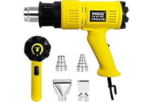 PNECK Heat Gun 2000W, 140°F-1202°F Variable Temperature with 2 Speeds, Fast Heating Heavy Duty Hot Air Gun Kit with 4 Nozzles for Crafts, Shrinking PVC, Stripping Paint