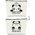 Cute Baby Panda Guess What It's Pug Butt Makeup Bag,Funny Cartoon Cute Panda Cosmetic Bag Best Gift Idea for Panda Loves,Birthday Christmas for Girls Women, Makeup Case for Teen Girls Daughter