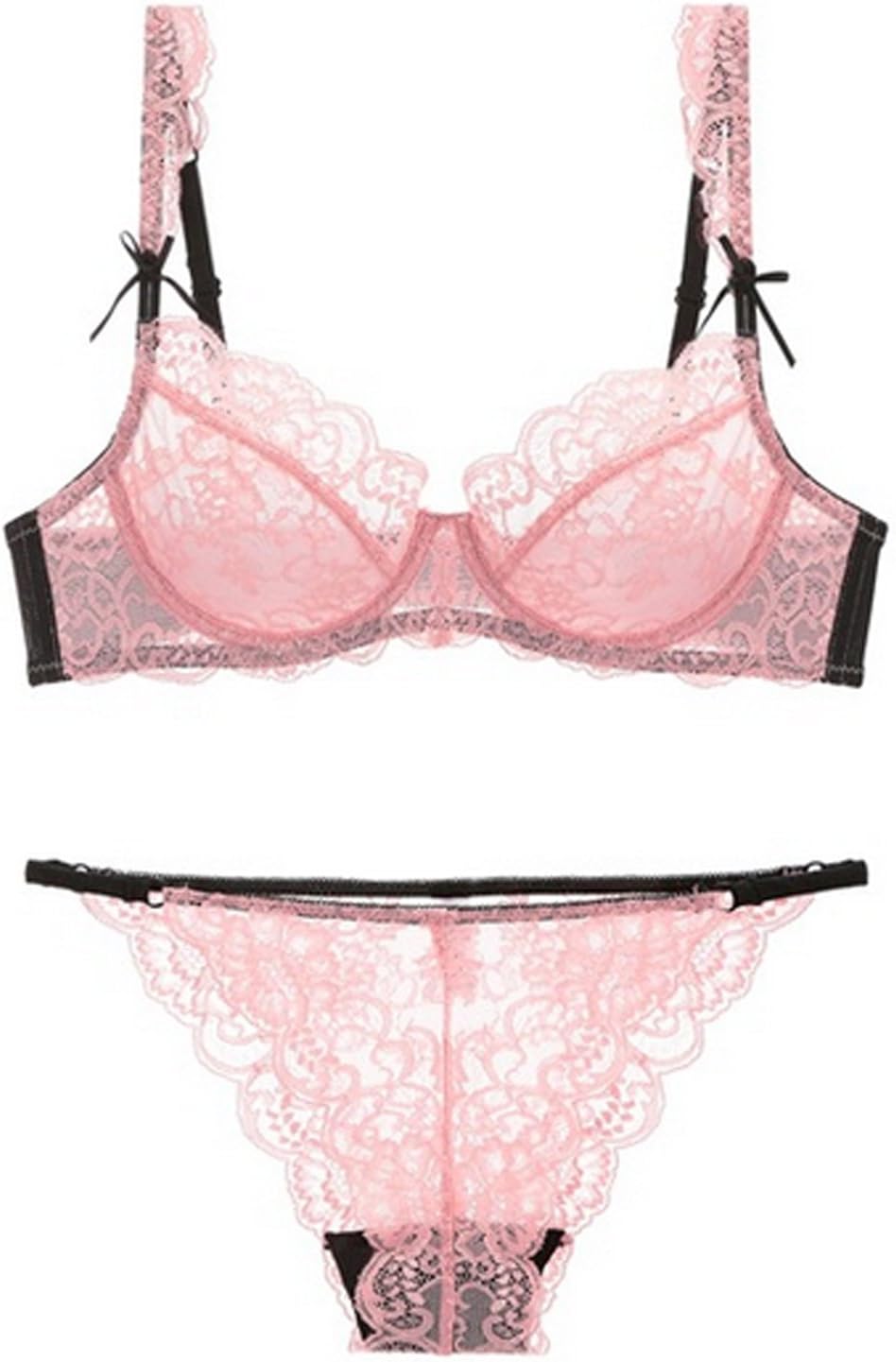 Kimikal Women Bra and Panties Transparent Lace Lingerie Bras Set